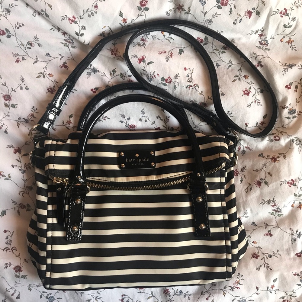 Kate Spade Crossbody bag black and white stripes